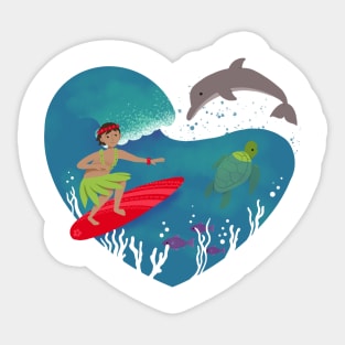 Hidden hearts of Hawaii: water Sticker